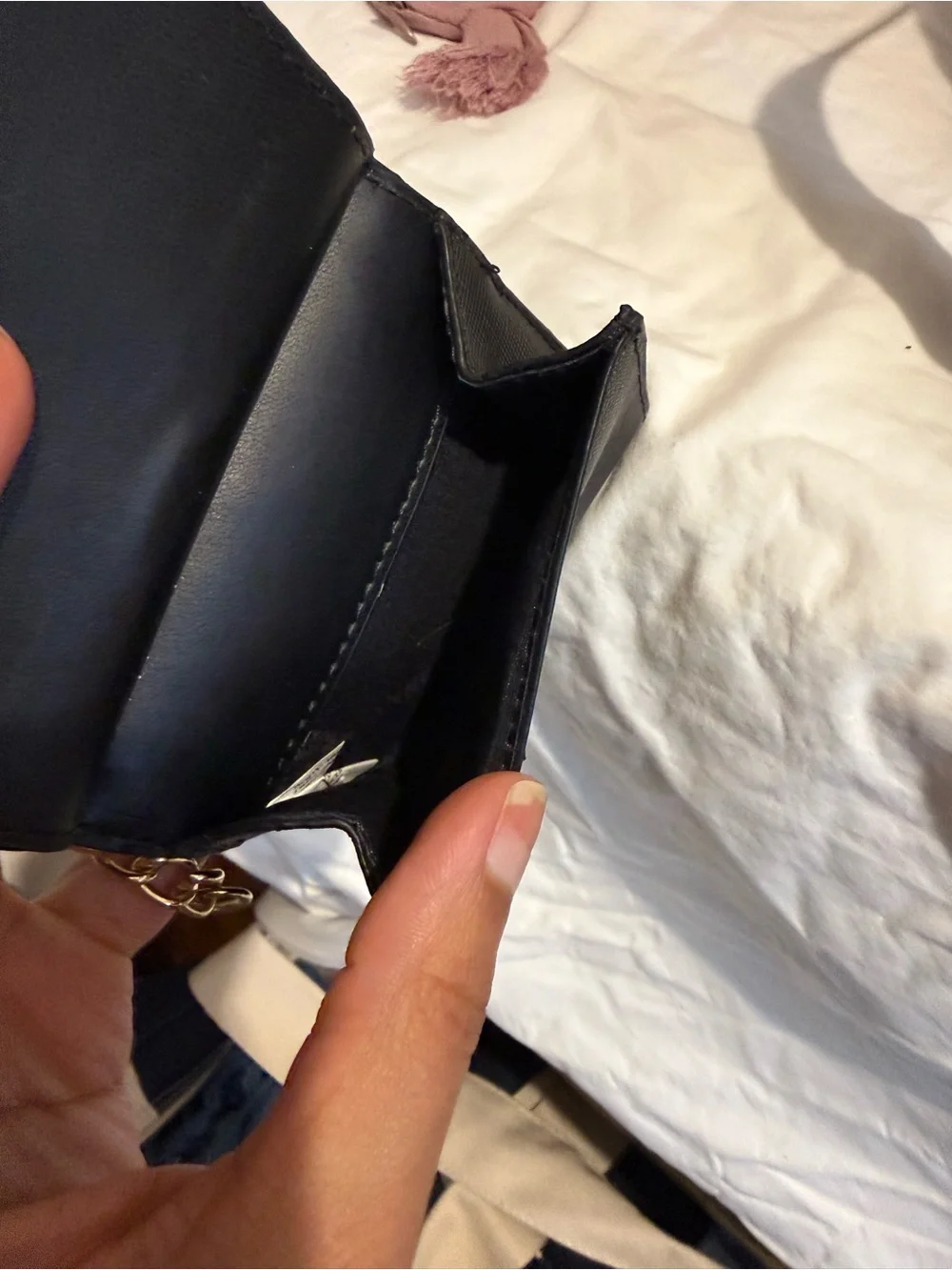 Anne Klein Textured Leather Wallet with Gold Button